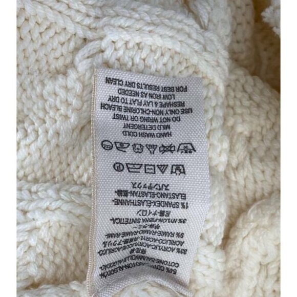 Free People Knit Sweater Size Small S Ivory Turtleneck Cable Long Sleeve New B54 - Picture 7 of 7